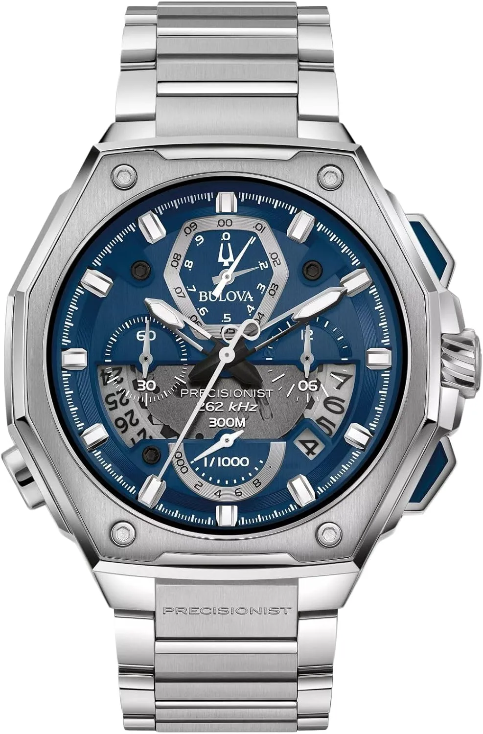 | dismay audible temple 96B349 Bulova Men's Precisionist Chronograph Blue Dial Stainless Steel Watch | 44.5mm 