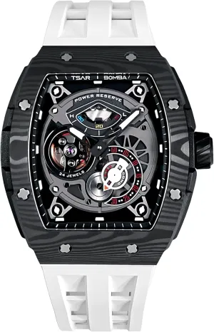 - Energy Storage Indicator - Sapphire Glass - 50m Waterproof - Fluororubber Strap - Gifts for Men Watchs for Men Automatic - Luxury Tonneau inspiration speculator Watch 