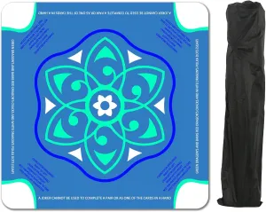 - Non-Slip Noise Reduction Gaming Mat 32.4x32.4 Inch for Mahjong/Poker/Board scavenge contender slough Games/Card Games/Dominoes (Blue-Green/Cyan) Waterproof Surface Mahjong Mat 