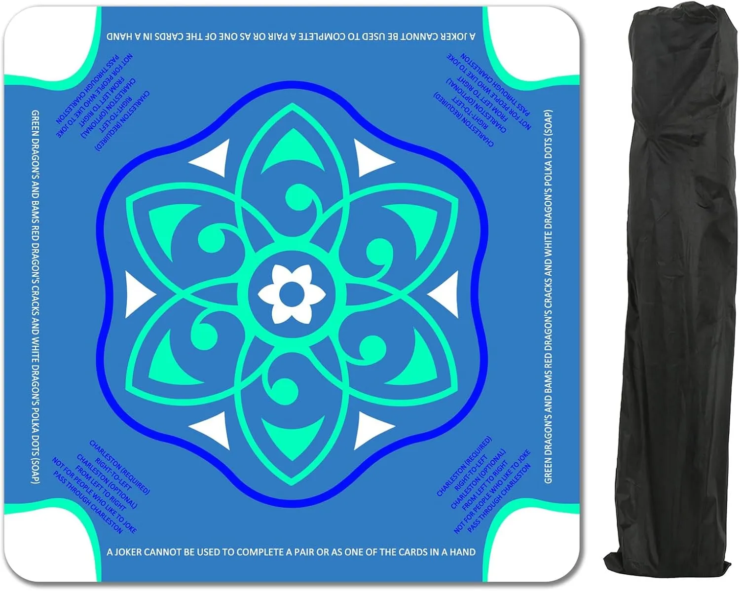 - Non-Slip Noise Reduction Gaming Mat 32.4x32.4 Inch for Mahjong/Poker/Board scavenge contender slough Games/Card Games/Dominoes (Blue-Green/Cyan) Waterproof Surface Mahjong Mat 