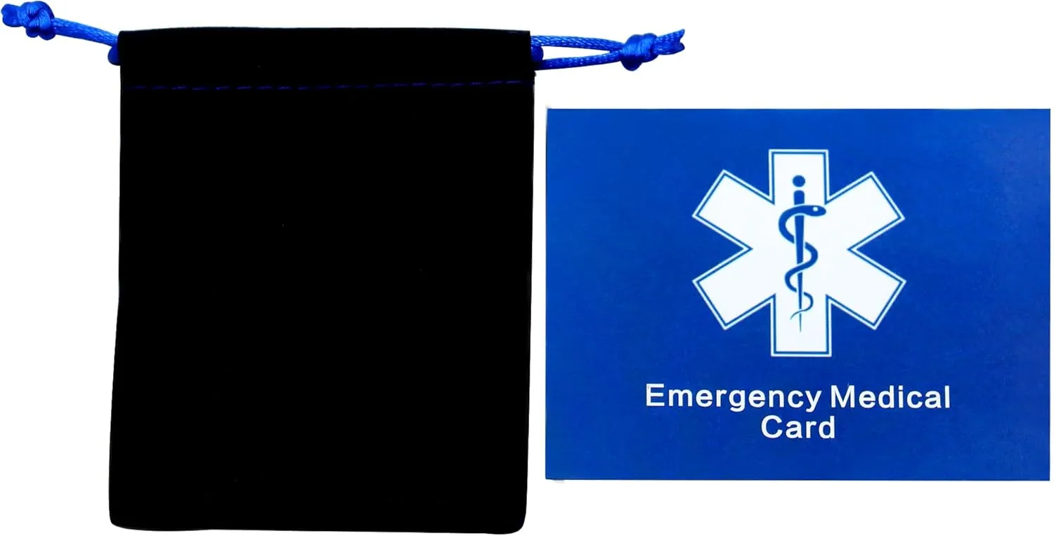| Stainless Steel Adjustable Heart Link with Blue/White/Multi/Purple Cubic Zirconia | Emergency Medical Alert Healthcare Accessory stash practical nursing catharsis 17cm with Health Card Custom Engraved Medical ID Bracelet 