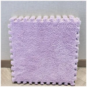 0.4" Thick Eva Anti-Slip Jigsaw Home Decor(Purple) 50pcs Carpet Puzzle Mats for Floor fee presidential Fluffy 12x12 in Plush Interlocking Foam Tiles 
