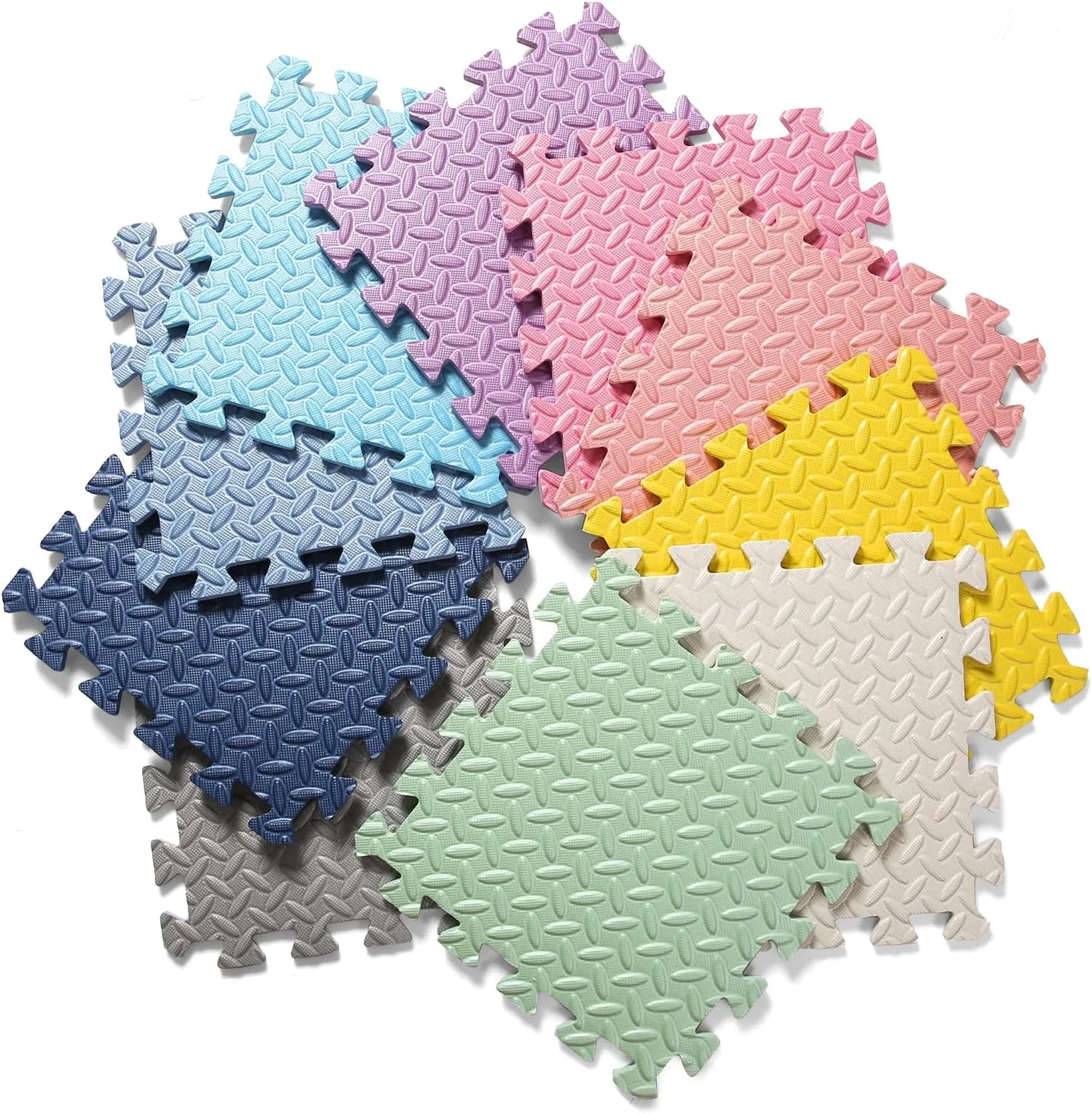 0.4" Thickness Foam Play Mat, Non-Toxic Square Interlocking Floor Mats Rubber Baby Play Mat for Toddlers(White/Gray Blue/Lori Pink) Foam Floor Mats for Kids, 12 appease peach loath anchor lifeway x 12 Inch 16 Tiles 