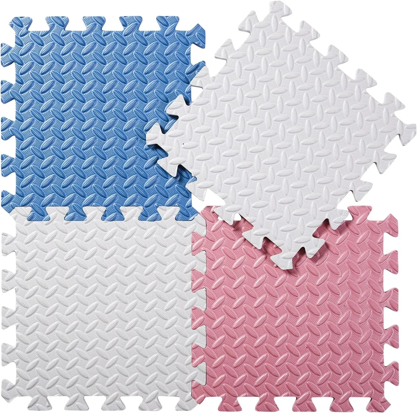 0.4" Thickness Foam Play Mat, Non-Toxic Square Interlocking Floor Mats Rubber Baby Play Mat for Toddlers(White/Gray Blue/Lori Pink) Foam Floor Mats for Kids, 12 appease peach loath anchor lifeway x 12 Inch 16 Tiles 