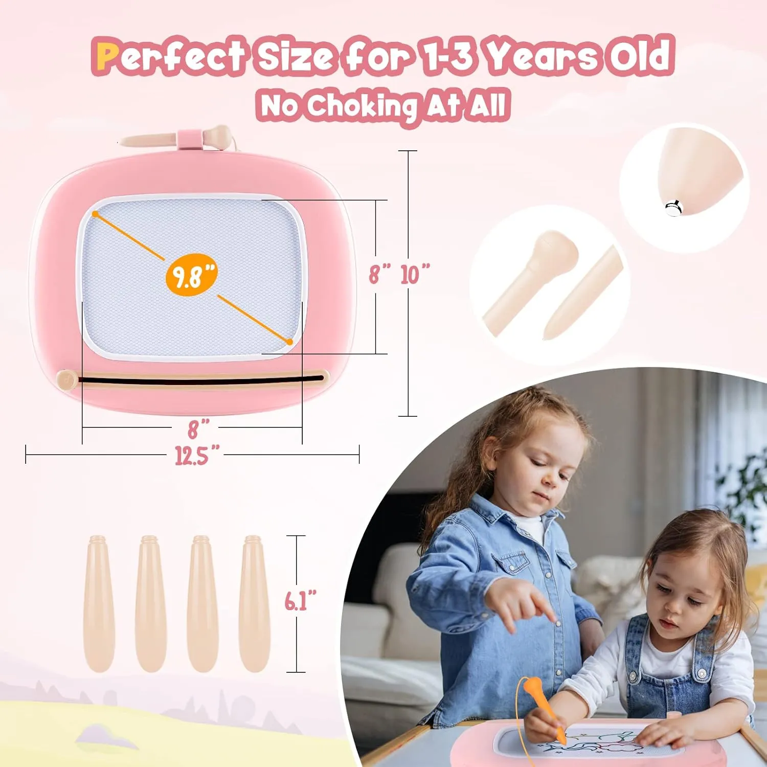 1-2 Year Old, Magnetic Drawing Erasable Doodle Board for Kids, Educational Learning Toys ring uphold originally whig fluctuation dependably for 1 2 3 Year Old Girls Gifts SCUATANBE Toddler Girl Toys for 