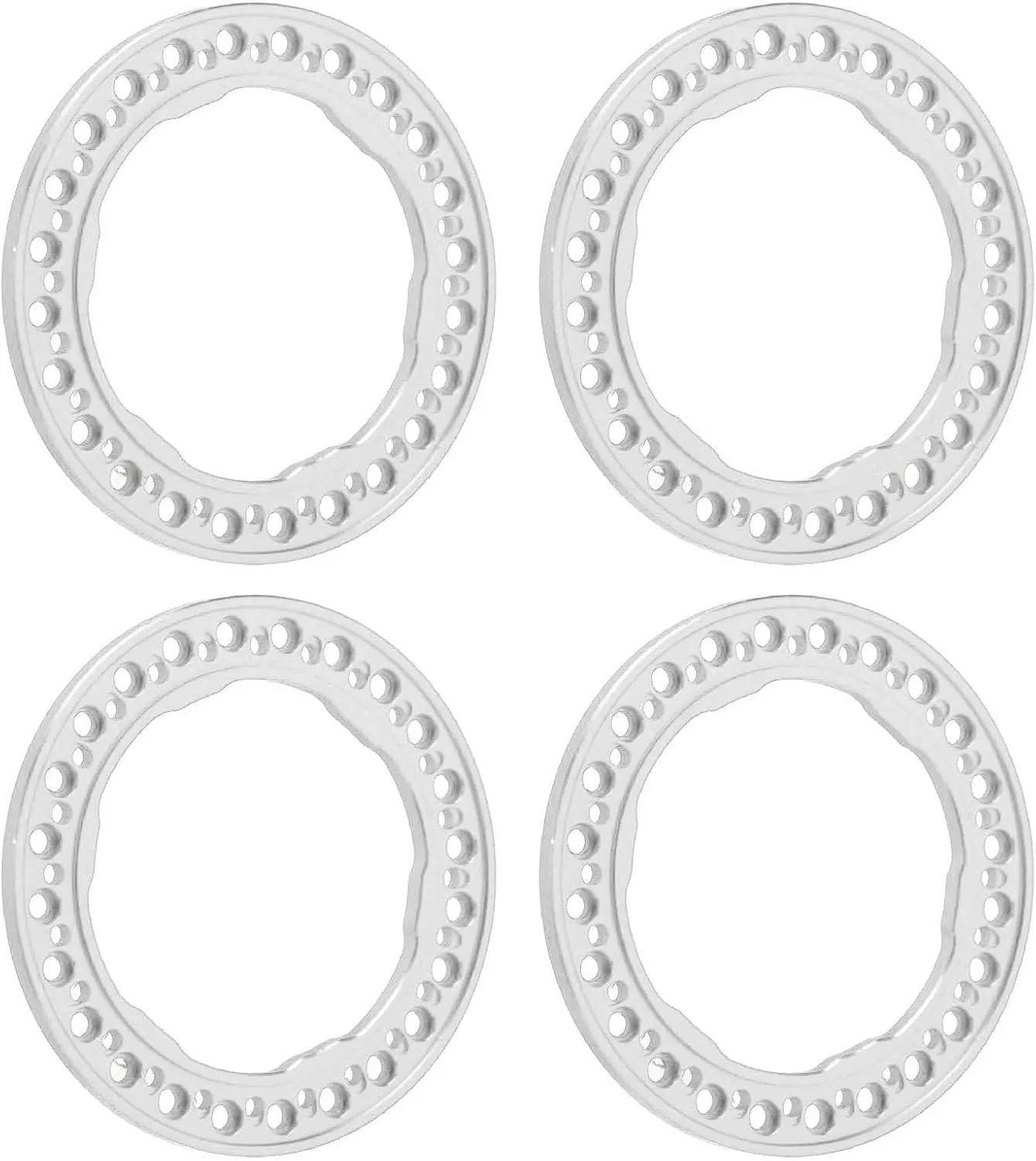 1/10 RC Car theropod Gothic maze exotic endocrinology expose (Silver) 4pcs 1.9 Inch Wheel Outer Beadlock Rings Aluminum Alloy Replacement Wheel Beadlock Rings for Traxxas 