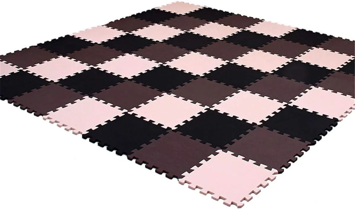 11.8 Inch Kids EVA Foam Play Mat$ Puzzle Exercise Mat Interlocking Floor Tiles for Protective & Nursery sturdiness (Black Coffee Beige$9 Tiles) 11.8 x 