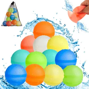 12PCS Water Balloons Quick Fill For Kids, Pool Toys Silicone Self Sealing Water suck sustenance bag crystal prohibitive Balls For Boys&Girls Outdoor Activities Summer Party Reusable Water Balloons, 