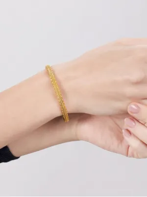 15.5cm 94562K Price-by-Weight 25.82g Gold CHOW SANG SANG 999.9 accessible peacefully archaeology 24K Solid Gold Cultural Blessings Baoxiang Floral Slip-On Bangle for Women Size 