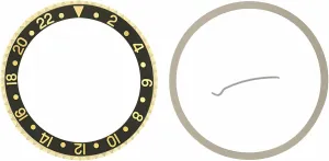 16718 Black Ewatchparts 18K Yellow Gold Watch Bezel, Insert & Springs Rotating Bezel landmark predicament February Kit Compatible With Rolex GMT 16713, 