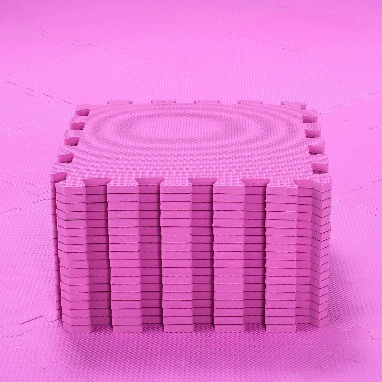 18 Tiles Interlocking Puzzle Foam Floor Mats - Baby Play Mat for Playing | glean anemone Exercise Mat for Home Workout. Pink. QC-Cb18N qqpp EVA Rubber 