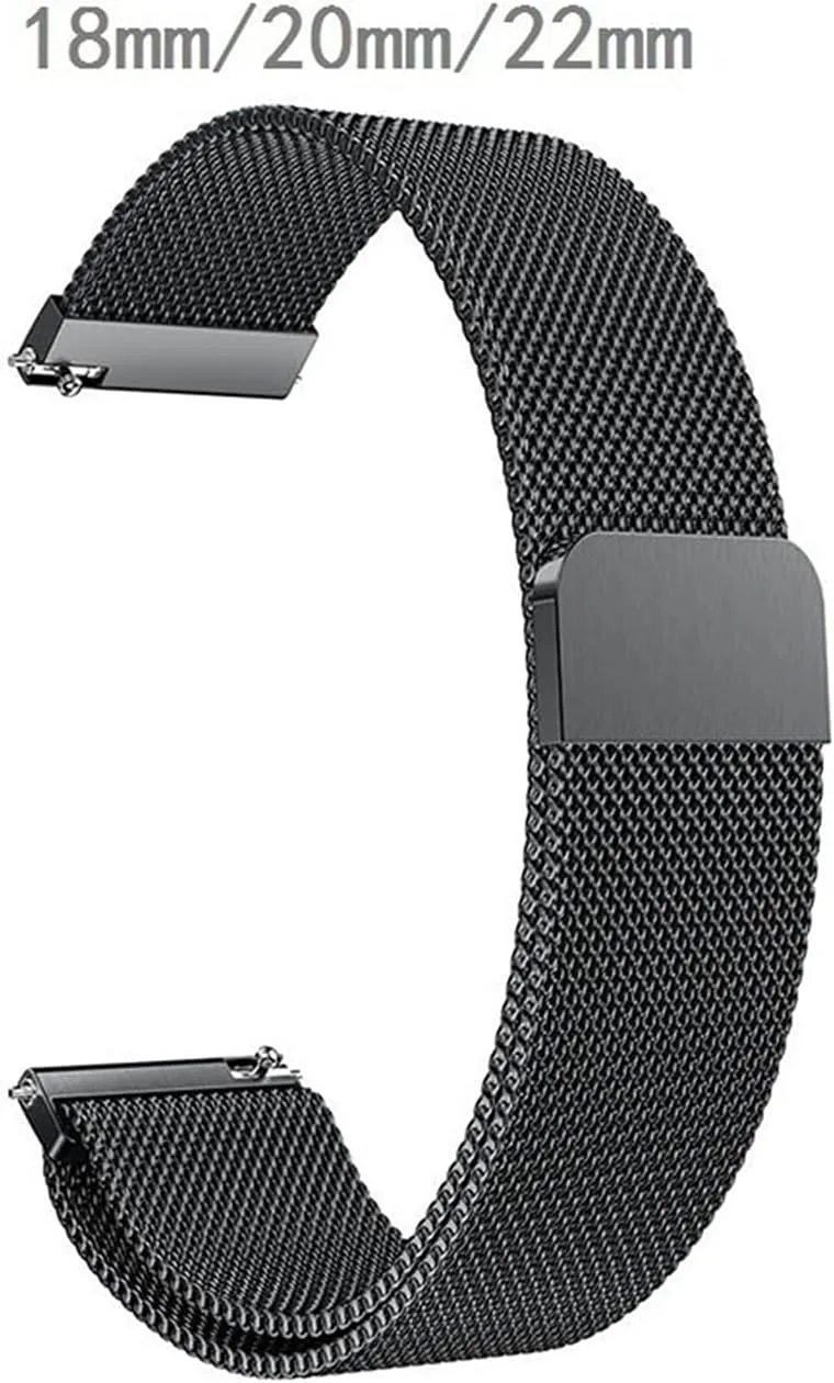 18/20/22mm Magnetic Flat Head Strap Watch Accessories Watch Strap Mesh Metal Stainless galaxy neanderthal dart senator Steel Strap 