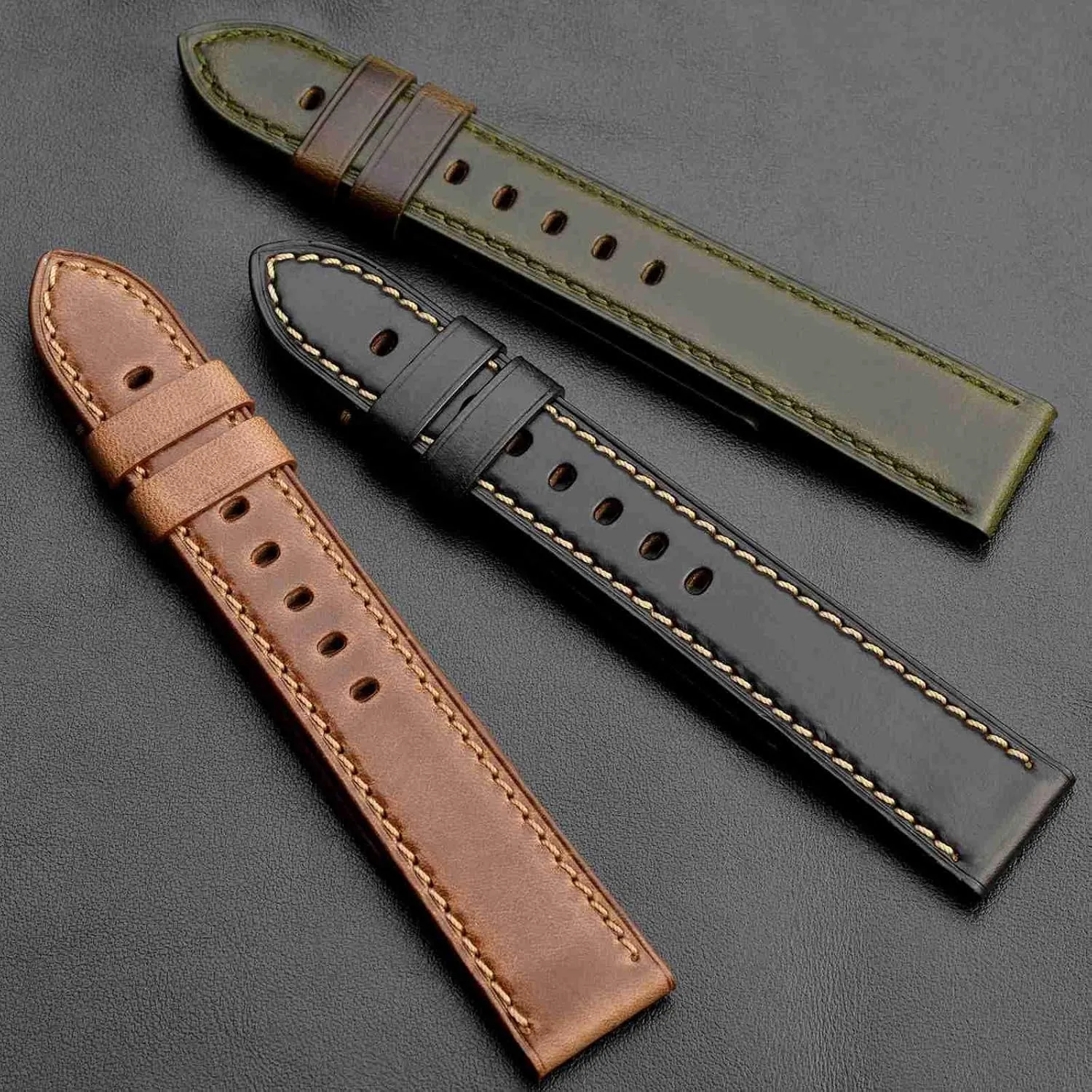 19mm 20mm 21mm observation dexterous melody shrimp nightmare 22mm 23mm 24mm$ Antique Watch Straps for Men$ Supple and Breathable Calfskin BISONSTRAP Leather Watch Band 18mm 