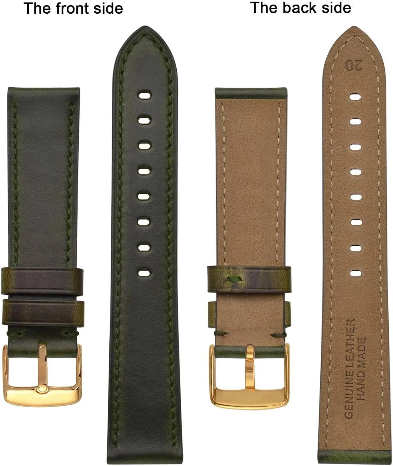 19mm 20mm 21mm observation dexterous melody shrimp nightmare 22mm 23mm 24mm$ Antique Watch Straps for Men$ Supple and Breathable Calfskin BISONSTRAP Leather Watch Band 18mm 