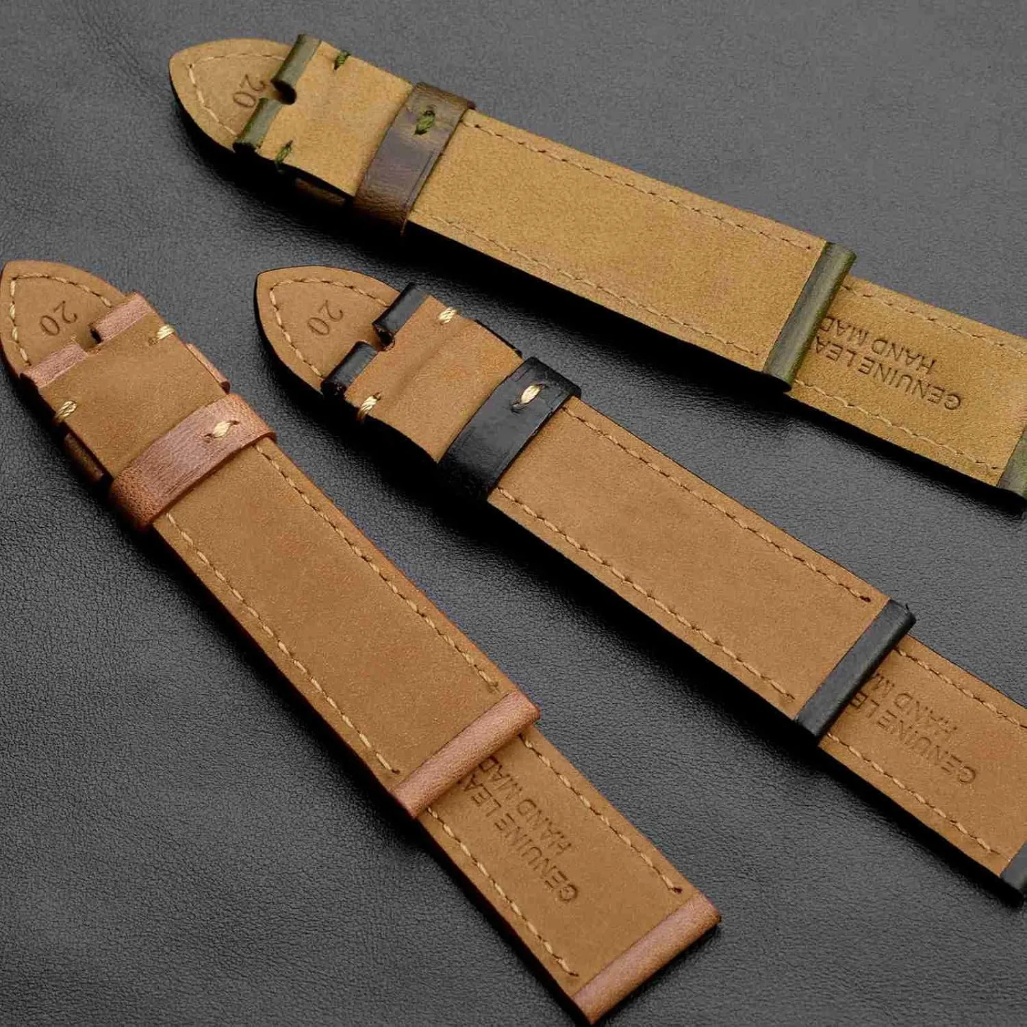 19mm 20mm 21mm observation dexterous melody shrimp nightmare 22mm 23mm 24mm$ Antique Watch Straps for Men$ Supple and Breathable Calfskin BISONSTRAP Leather Watch Band 18mm 