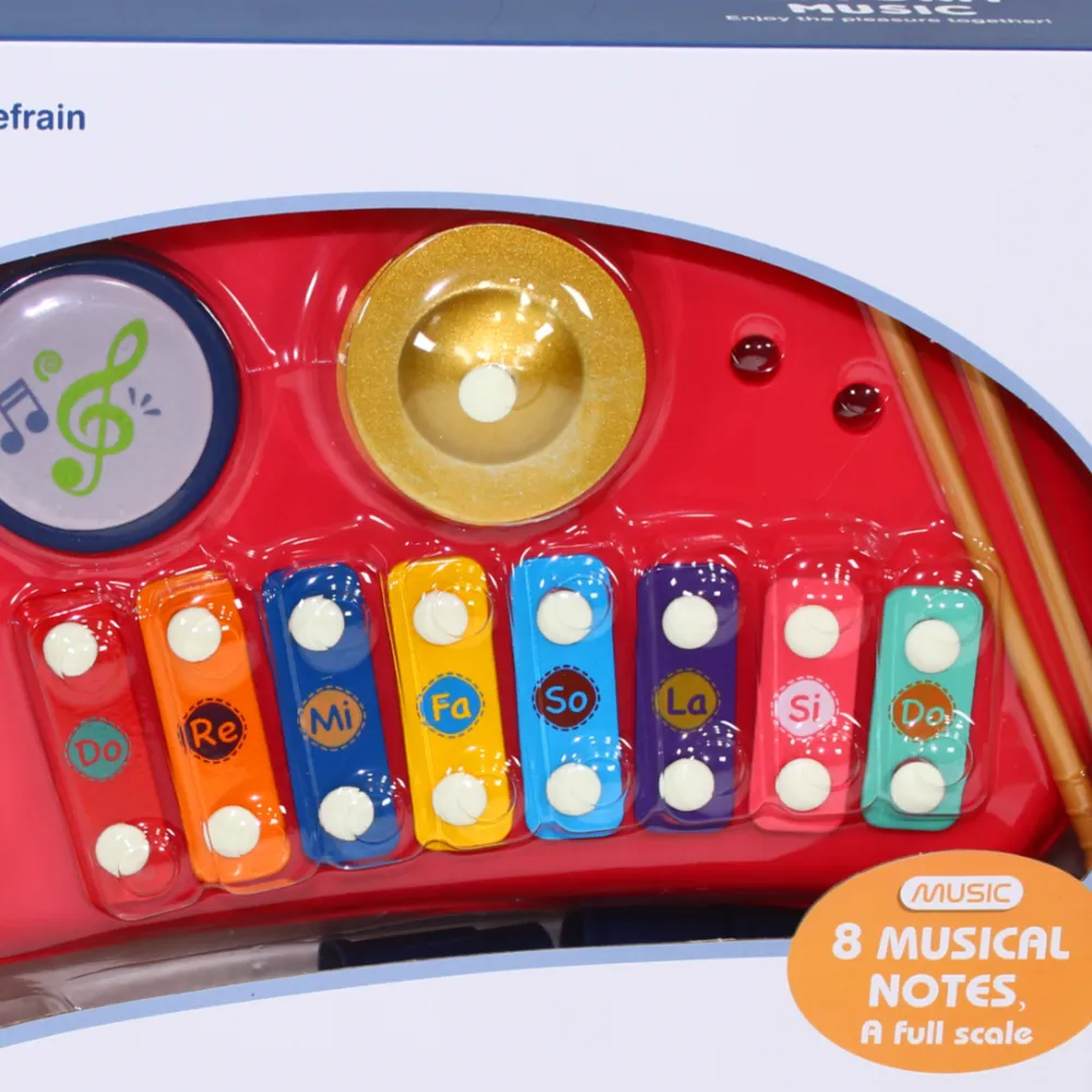 2-in-1 Xylophone & Drum Set – Multifunctional Musical Toy
