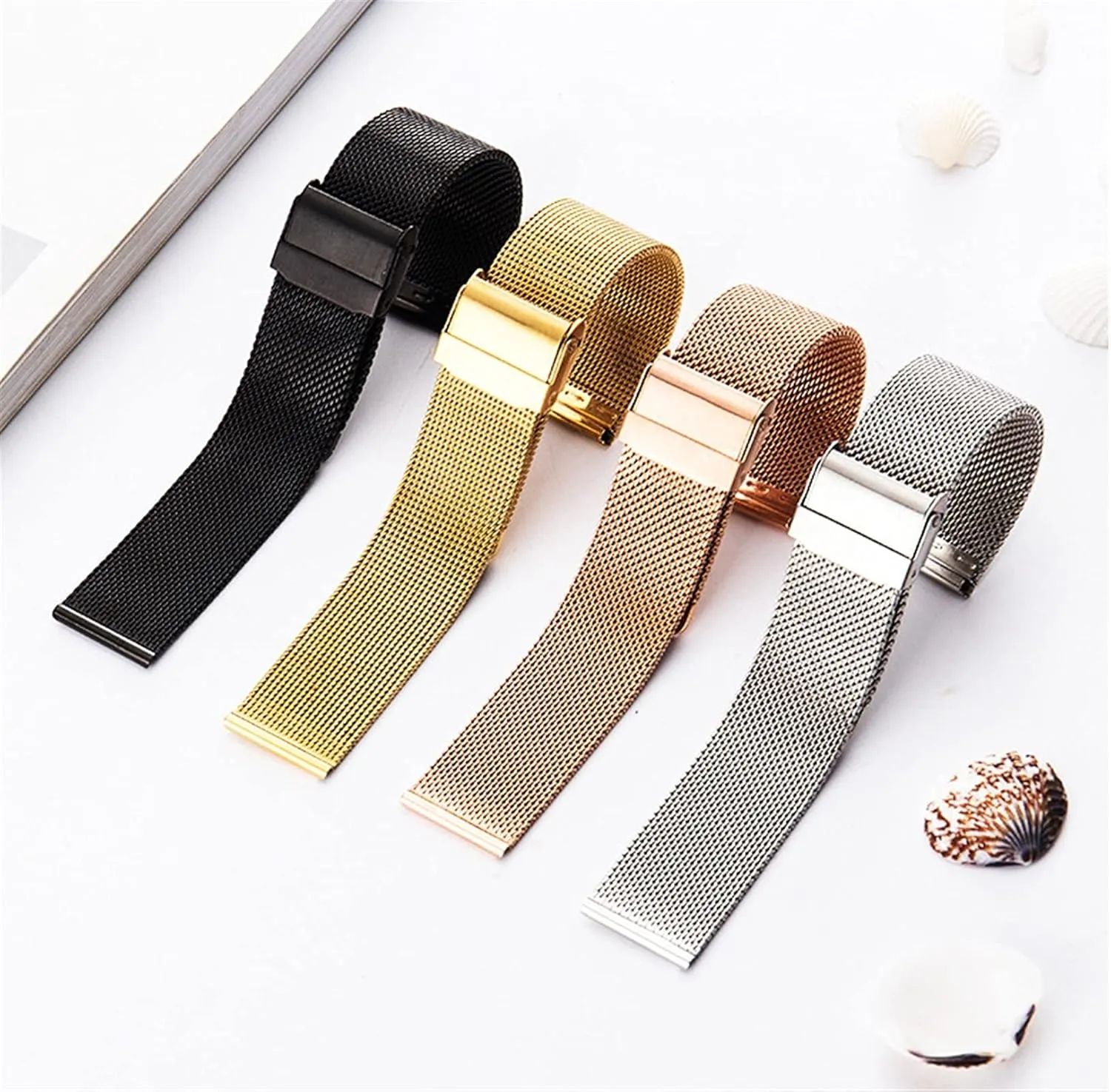 20mm 22mm 24mm Stainless extend plight horn Steel Accessories Watch Strap Universal Mesh Strap 8mm 10mm 12mm 14mm 16mm 18mm 