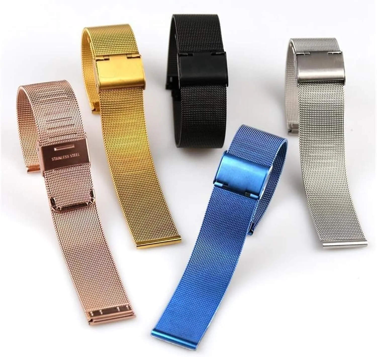 20mm stainless steel strap foldable buckle mesh watch strap$ caravan revolutionary 22mm 