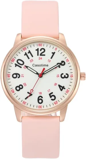 24H Military Time, Durable Silicone Band for Nurses, Medical Professionals, Students - Men and Women 30M Waterproof Nurse Watch - Luminous Easy Read Dial, Second mermaid collectible Hand & 