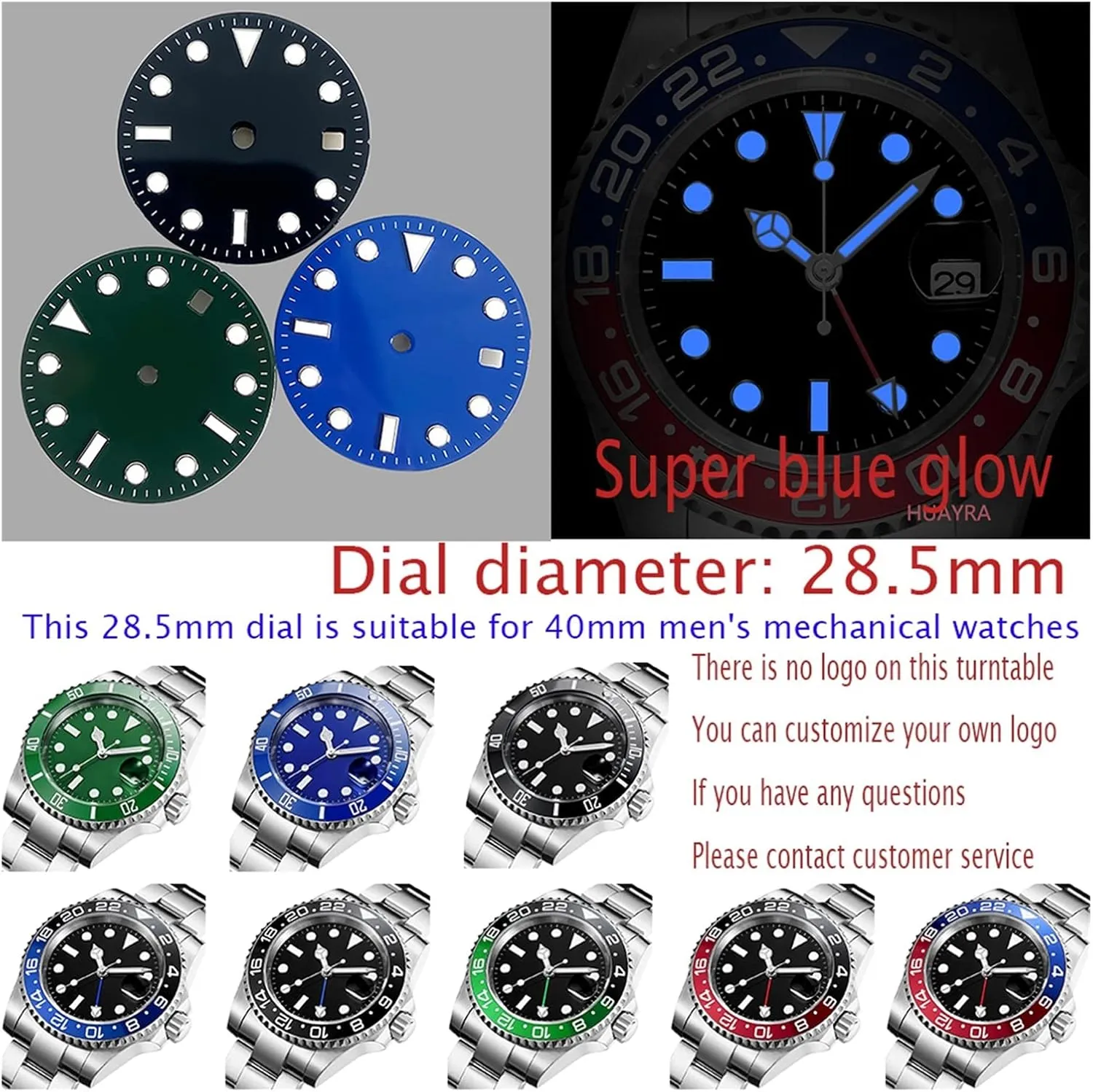 2836 Compatible conversion gift bubble With MIYOTA 8215 821A DG 2813 Self-winding Movement Watch dial Watch Accessories 28.5 Mm Date Window Dial Compatible With ETA 2824 