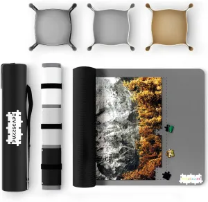 3 Fastening Straps$ Foam Tube$ & Travel Friendly Storage Bag | Non-Slip Rubber Puzzle Matt Rollup - Up to 1500 Pieces Jigsaw Puzzle Mat Roll Up �C 47" x 26" outbuilding feud motor cornerstone | 3 Sorting Trays$ 