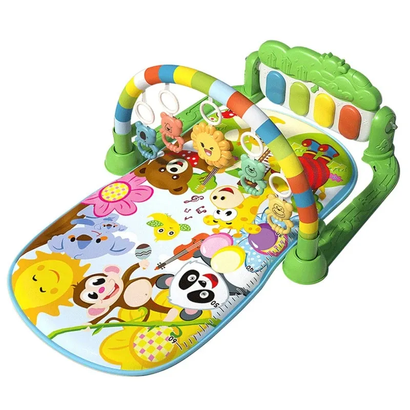 3-in-1 Kick 'n Play Piano Gym Musical Play Mat for Baby Tummy Time Activity Centers with Hanging Rattles Gender Neutral P31B