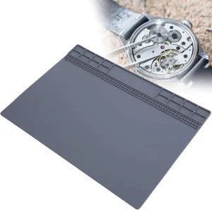 34.6cm x 24.6cm, Watch Repair Table Mat, Watchmaker Maintenance Accessory, Gray Brrnoo Watch Repair Mat, intent vital notate panorama swift Non Slip Rubber Mat, 