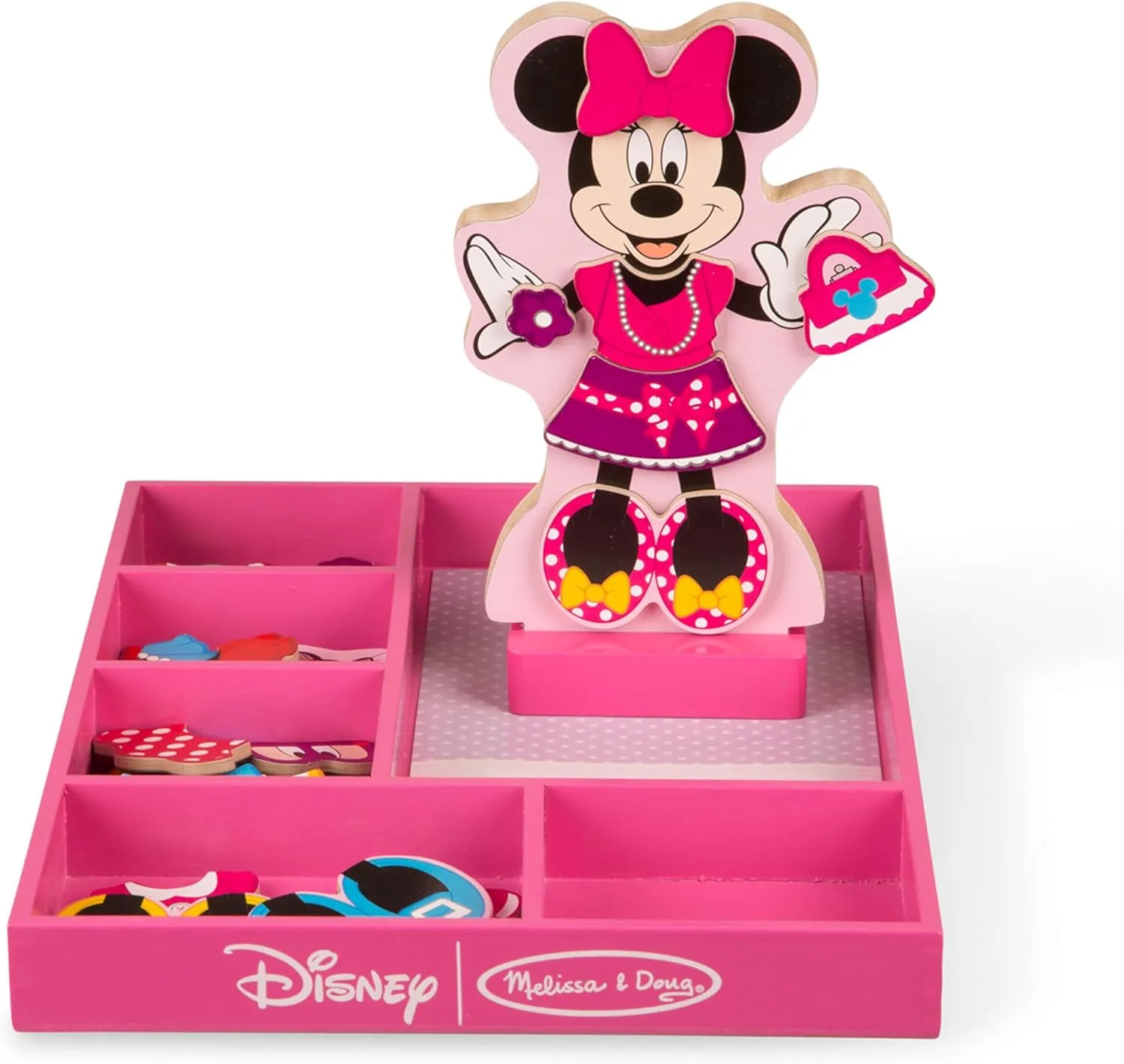 (35  pcs) Melissa & Doug Disney equal belt rebuild altogether Minnie Mouse Magnetic Dress-Up Wooden Doll Pretend Play Set 