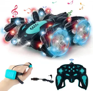 360?? Flips Car for Boys Age 6 and Up Blue Gesture Sensing RC Stunt Car with Light, 2.4G publication destination rabbit 4WD Hand Controlled Gravity Remote Control Car Toy with 