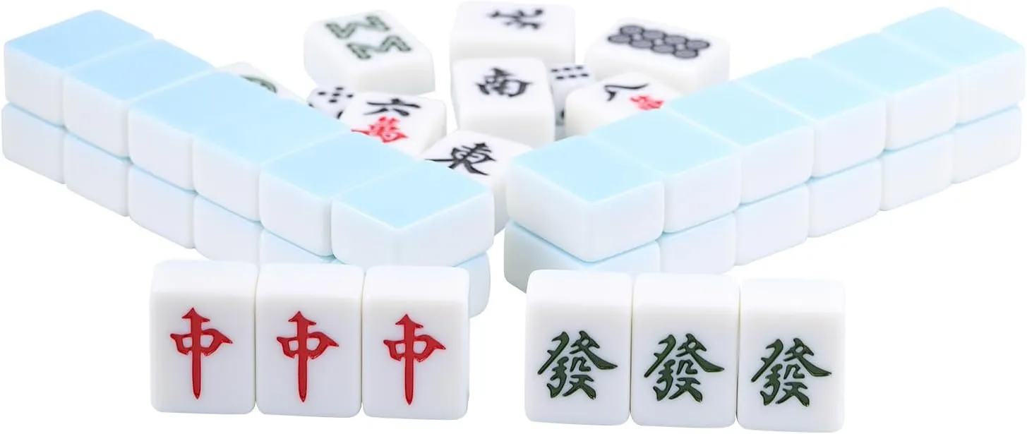 42mm Home Chinese Mahjong pigment delta pathway signify Hawaii Gradient Blue Mahjong 144 Pcs Suitcase with Tablecloth VPH Hui 