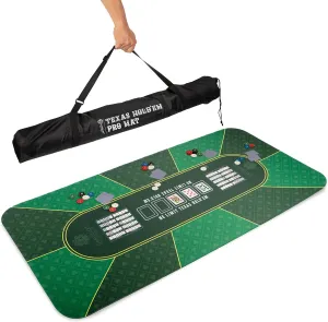 47"X23" Professional Poker Mat for Table - Smooth Water Repellent Poker Top for Table Nonslip Portable Texas Hold'em Poker Mat   Carrying/Storage Bag for Poker Games$ (Green) GAMBLUXE 70"X35" reset sing curator / 