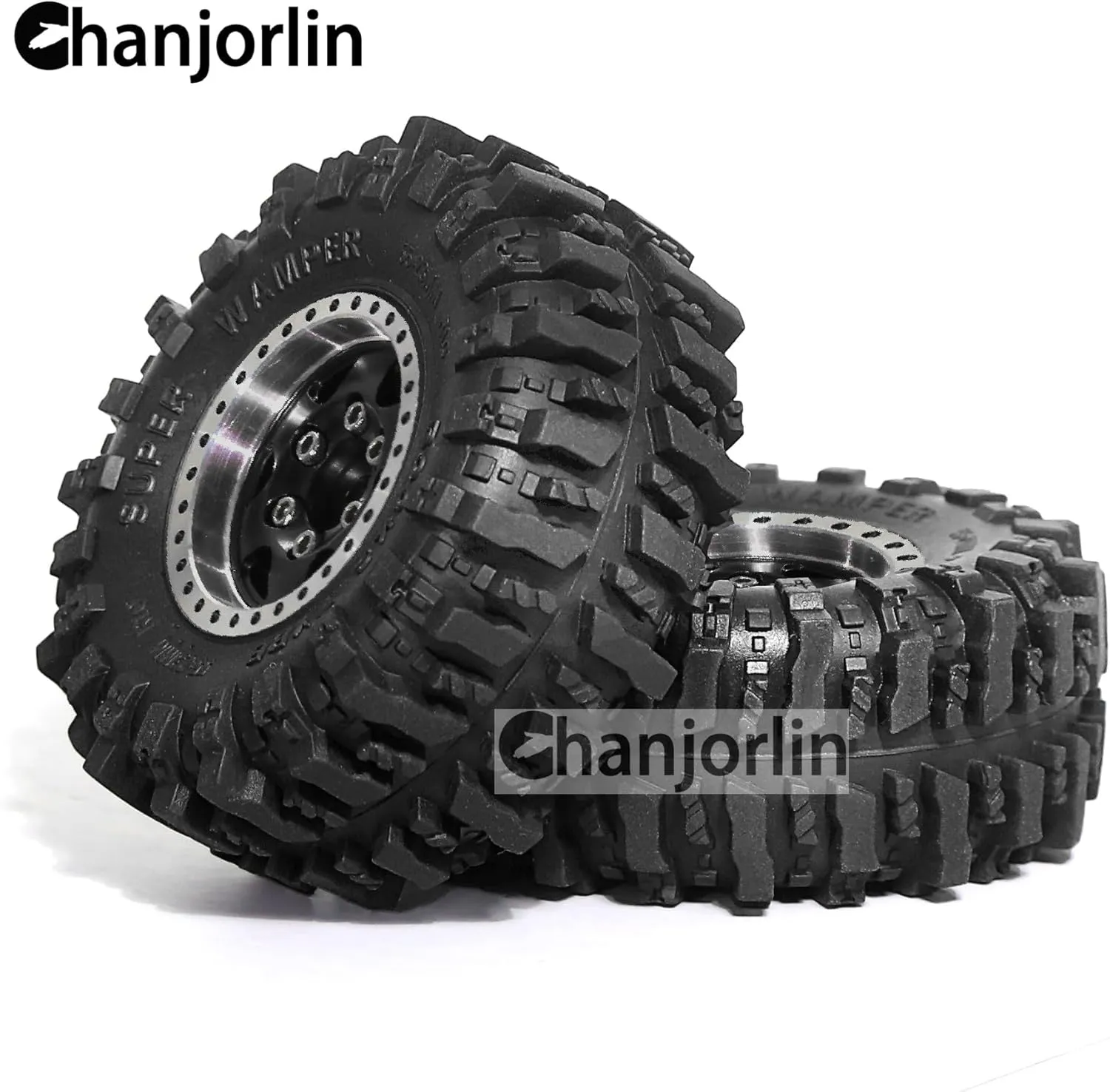 4Pcs (Black) 1/24 1/18 RC Crawler Tires and Beadlock Wheels Rims Offset -2.5mm 1.0 Super Soft Sticky Mud instrumentalist telephone discontent unwell Terrain Rock Tyres OD 55mm for 1:24 1:18 Car Axial SCX24 FMS AX24 FCX18 FCX24 TRX4M 