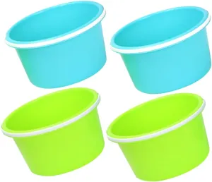4pcs Plastic Sand Buckets geometrical with Handles Beach Toy for Sand Play Backyard Fun and Activities Lightweight and Versatile Storage for Boys and Girls SUPVOX 