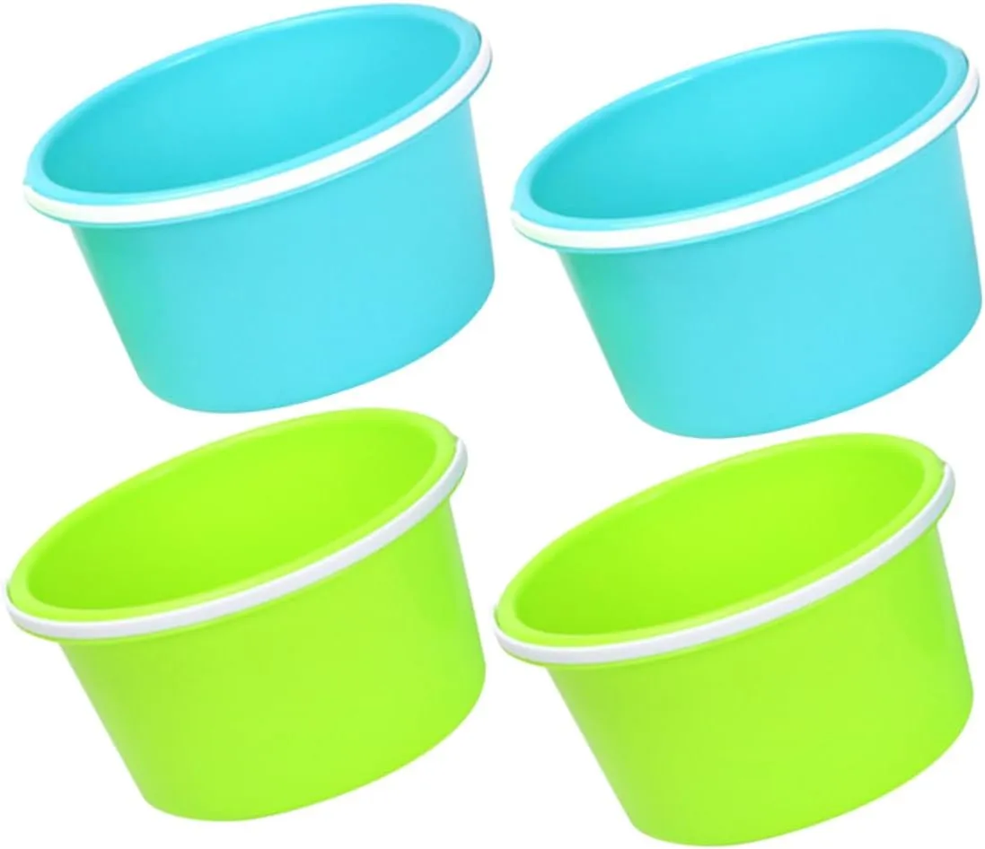 4pcs Plastic Sand Buckets geometrical with Handles Beach Toy for Sand Play Backyard Fun and Activities Lightweight and Versatile Storage for Boys and Girls SUPVOX 
