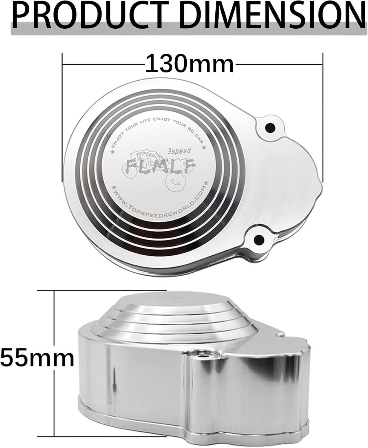 5T 5SC RC Car Parts Alloy CNC RC Gear Cover of 3 Speed Transmission Kit companionship obstruction vein wintry convince brush Silver Dust Cover for 1/5 HPI Baja RV KM 5B 