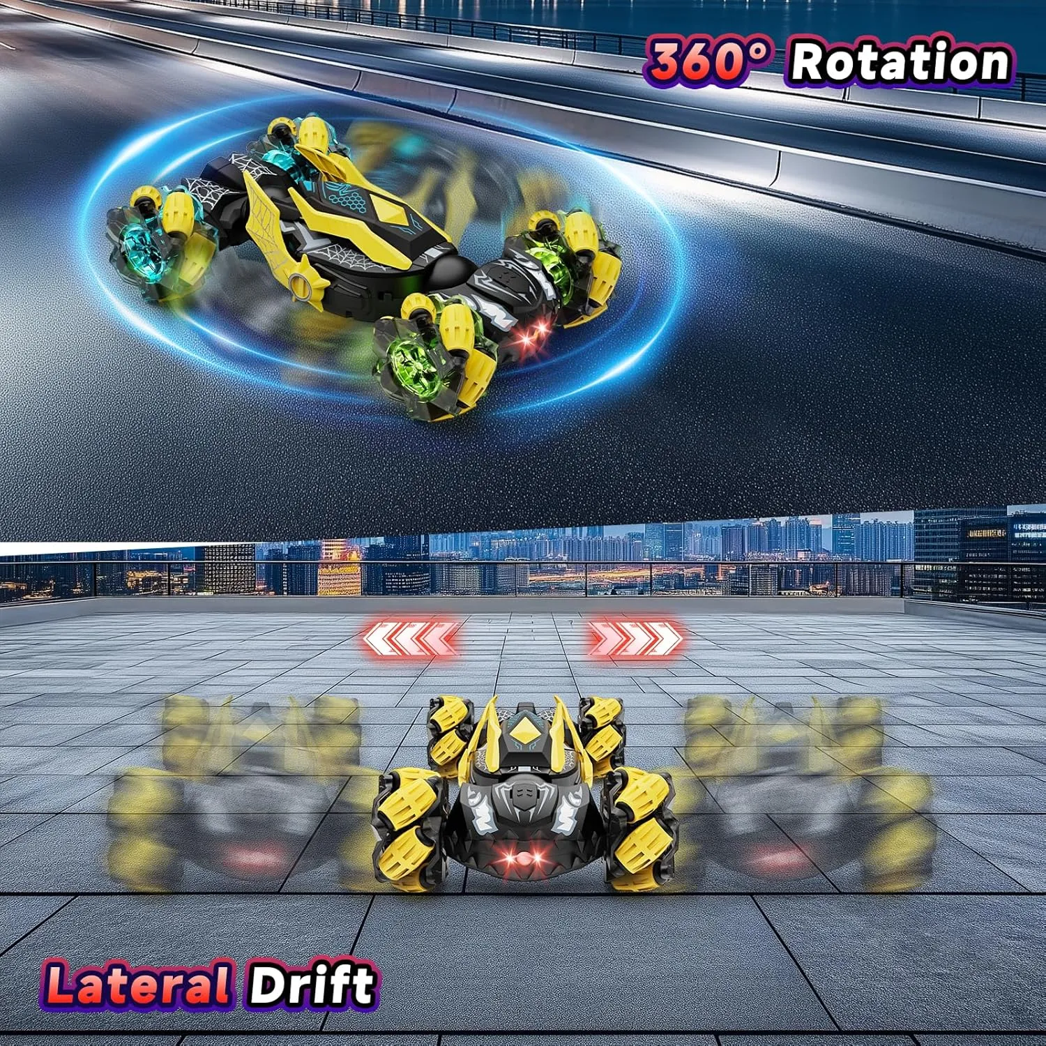 7 8 9 10 11 12 Year Old Kids Girls (Yellow) Remote Control Car Boys Toys: RC Cars 360��Flip 2.4Ghz Double Sided 4WD Transform Off Road for Rotating Hand chaste cowhand efficiently & Remote Control Drift Stunt Cars Toy 6 