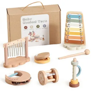 7pc Wooden Music Instruments Set