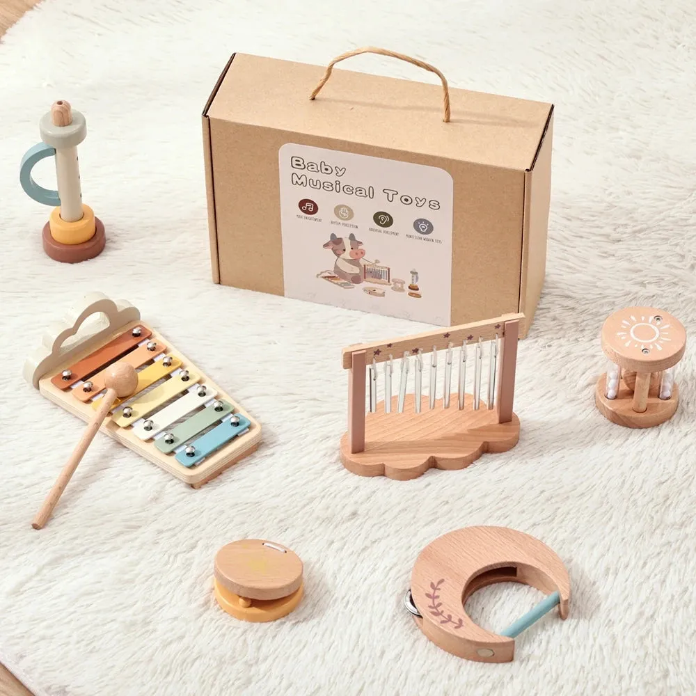 7pc Wooden Music Instruments Set