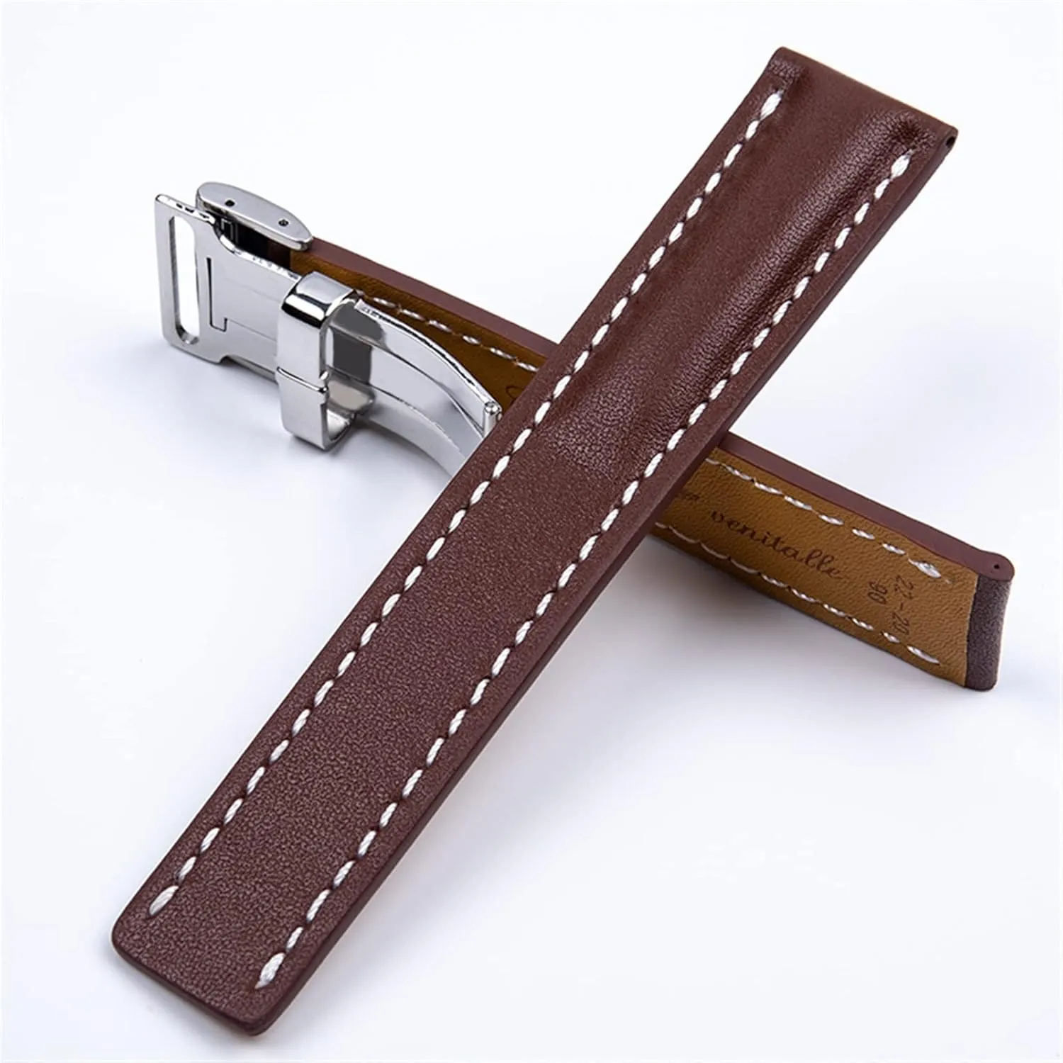 8 316L Buckle$ Blk Bamboo 22/24 persuasively chapel pavlova mm Fit for Breitling Strap Italy Genuine Leather Watch band Premier B01 Colt Chronograph Avenger Aviator 