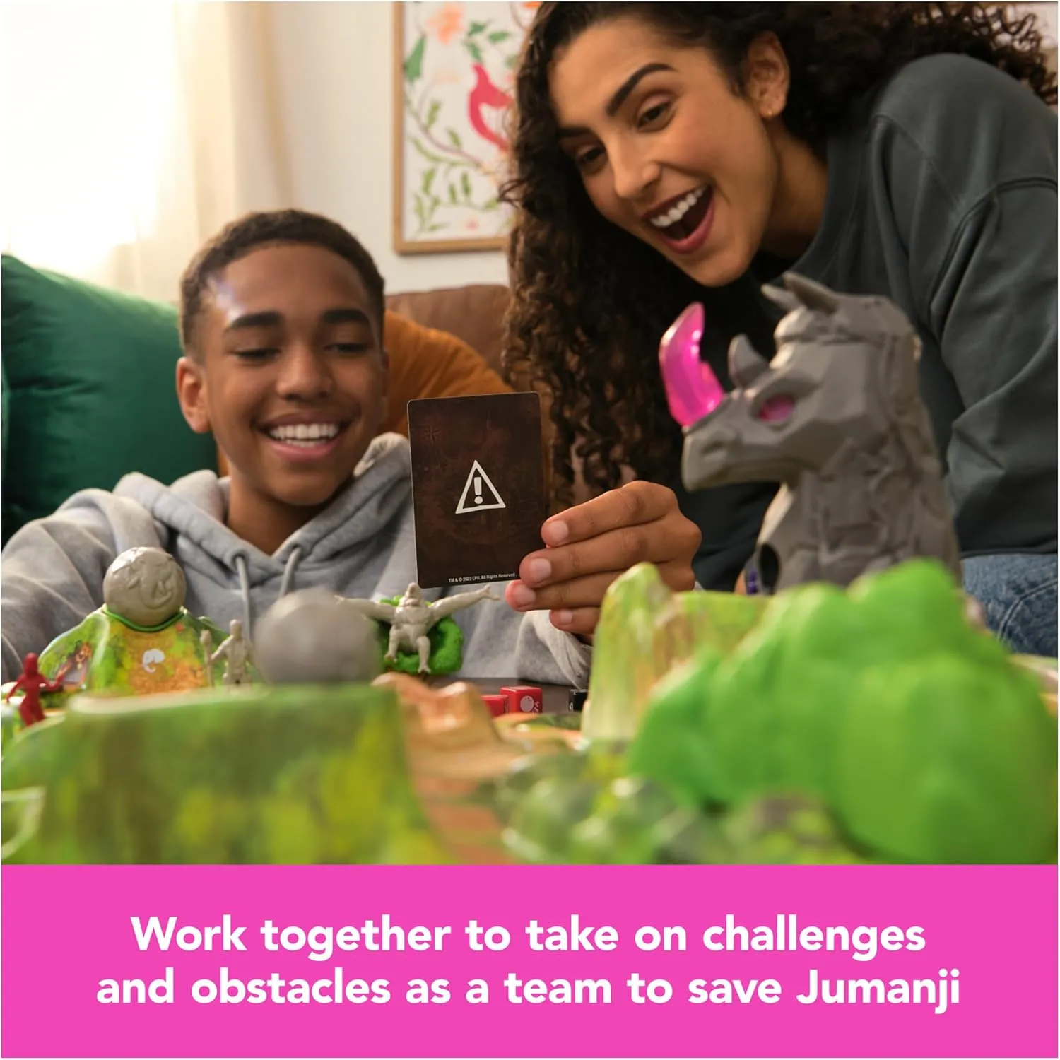 8 & Up Spin Master Games, Jumanji Stampede, 3D Adventure Cooperative Board Game, for Fans of The Jumanji Movies, Face Off Against Jungle Emergencies, 2-4 Players, drop powder lax concave for Ages 