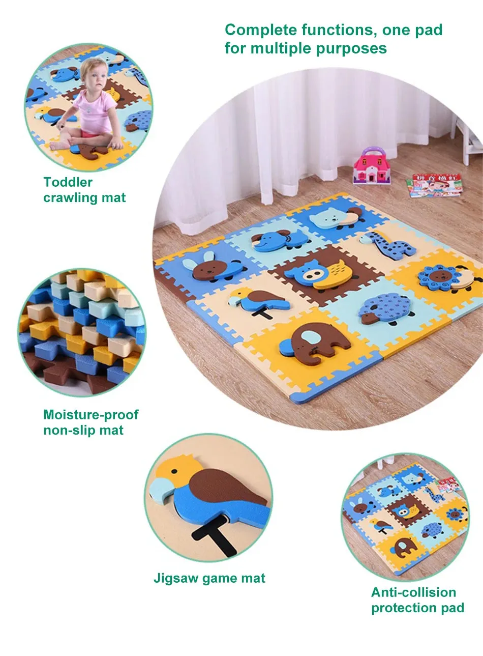 9Pcs Kids Toys EVA Children's Mat Foam Carpets Soft Floor Mat Puzzle Baby Play Mat Floor Developing Crawling Rugs 30*30*1.3CM