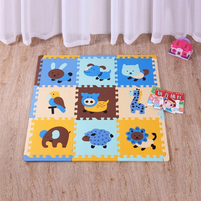 9Pcs Kids Toys EVA Children's Mat Foam Carpets Soft Floor Mat Puzzle Baby Play Mat Floor Developing Crawling Rugs 30*30*1.3CM