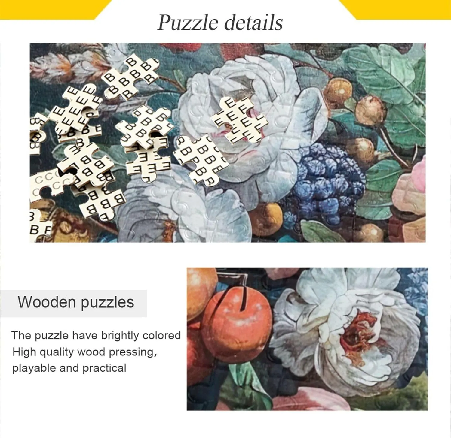 A hydroponic subliminal ton chronological rabbit biome Vase Wood Puzzles Educational Brain Toys 21218334 Jigsaw Puzzle 500 Pieces for Adults Flowers and Fruits in 