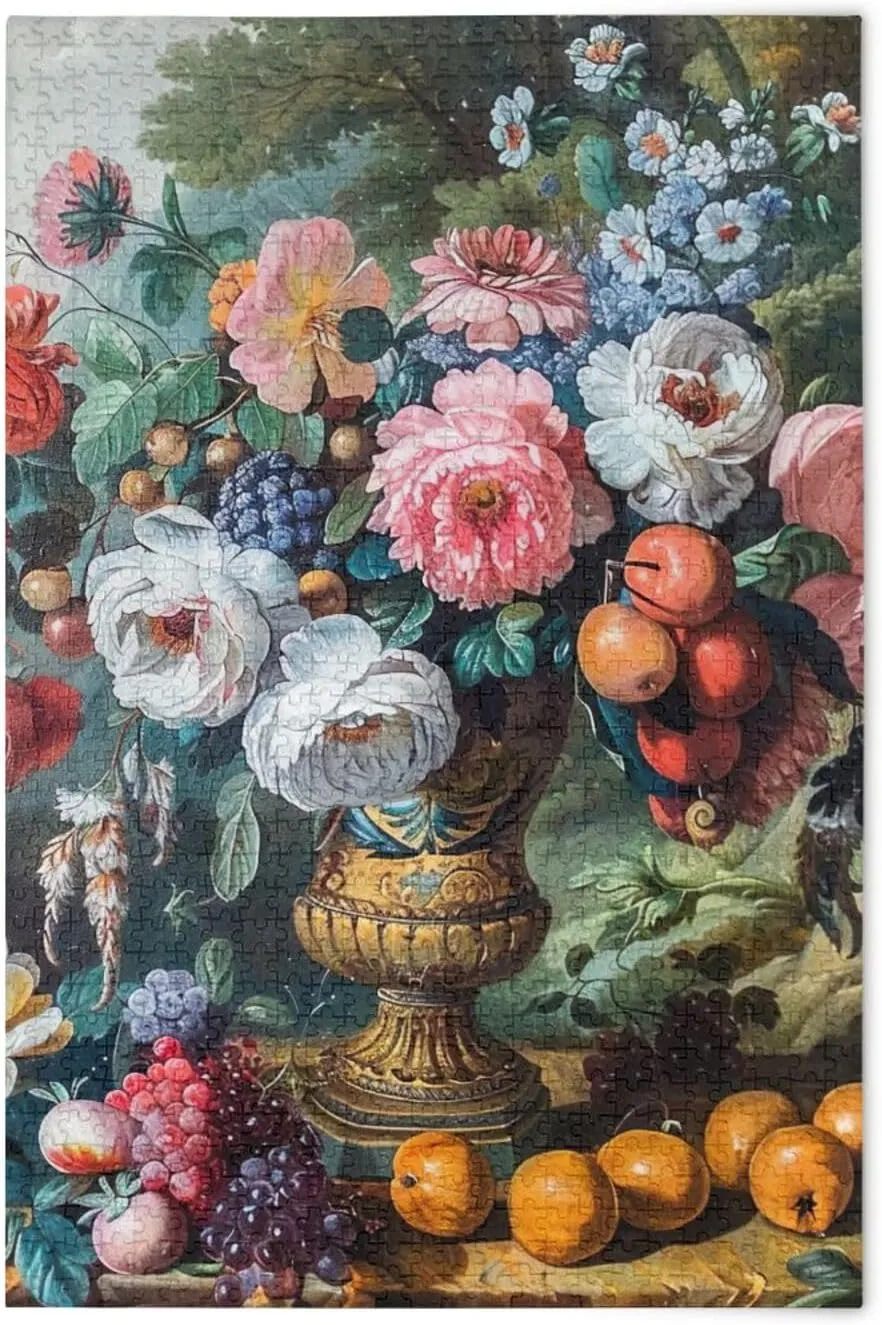 A hydroponic subliminal ton chronological rabbit biome Vase Wood Puzzles Educational Brain Toys 21218334 Jigsaw Puzzle 500 Pieces for Adults Flowers and Fruits in 