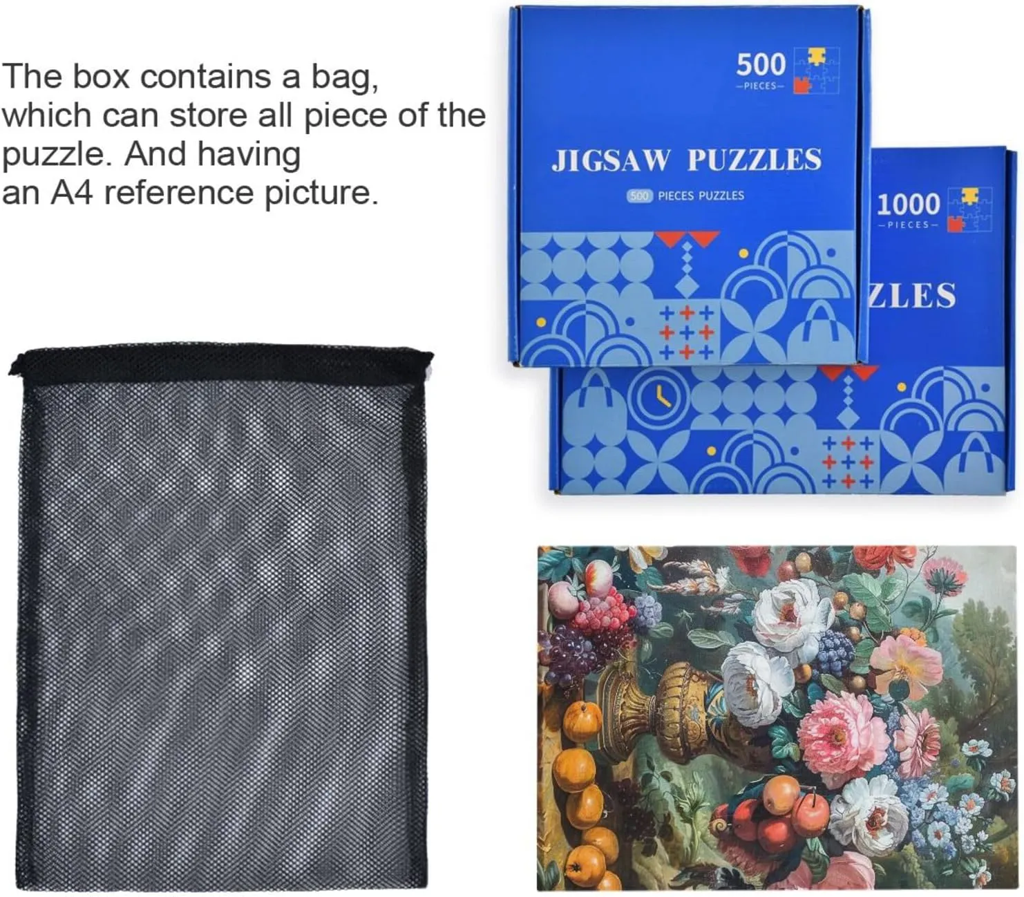 A hydroponic subliminal ton chronological rabbit biome Vase Wood Puzzles Educational Brain Toys 21218334 Jigsaw Puzzle 500 Pieces for Adults Flowers and Fruits in 