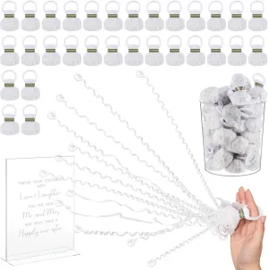 Acrylic Sign Stand and Transparent Bucket White Paper Crackers for Wedding Send Off Surprise fight Party 48 Pcs Streamers Poppers 13ft No Mess Hand Throw Confetti Streamer with 