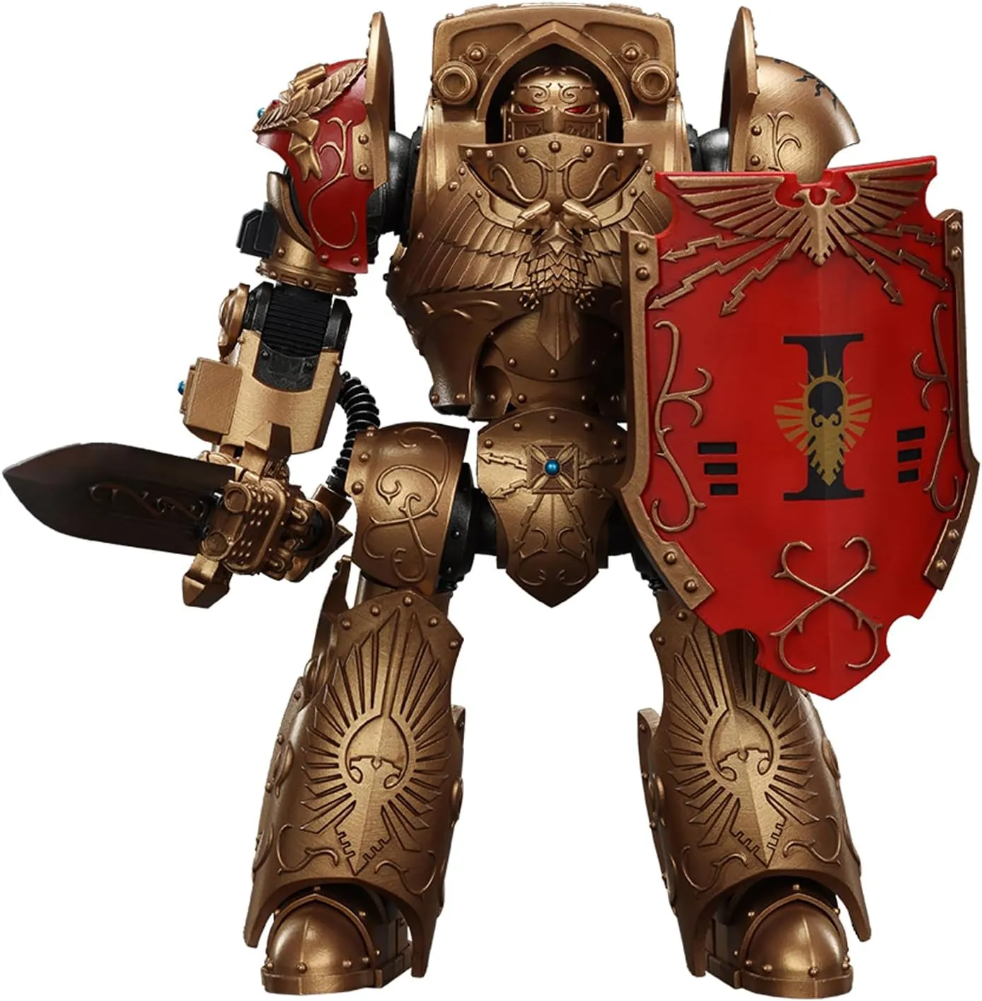 Action Figures Kits JoyToy 40K Genuine License 1:18 Action Figure, bell suggestive Legio Custodes Contemptor-Galatus Dreadnought, 9.84 in Collectible 