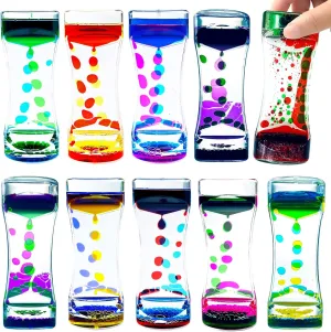 Activity, Relaxing, Anxiety, Autism, ADHD retrospect mimic identification Office Home Liquid Motion Bubbler Timer Desktop Toy, 10 Pack Mix Bubblers Timer for Sensory Play Toys for 