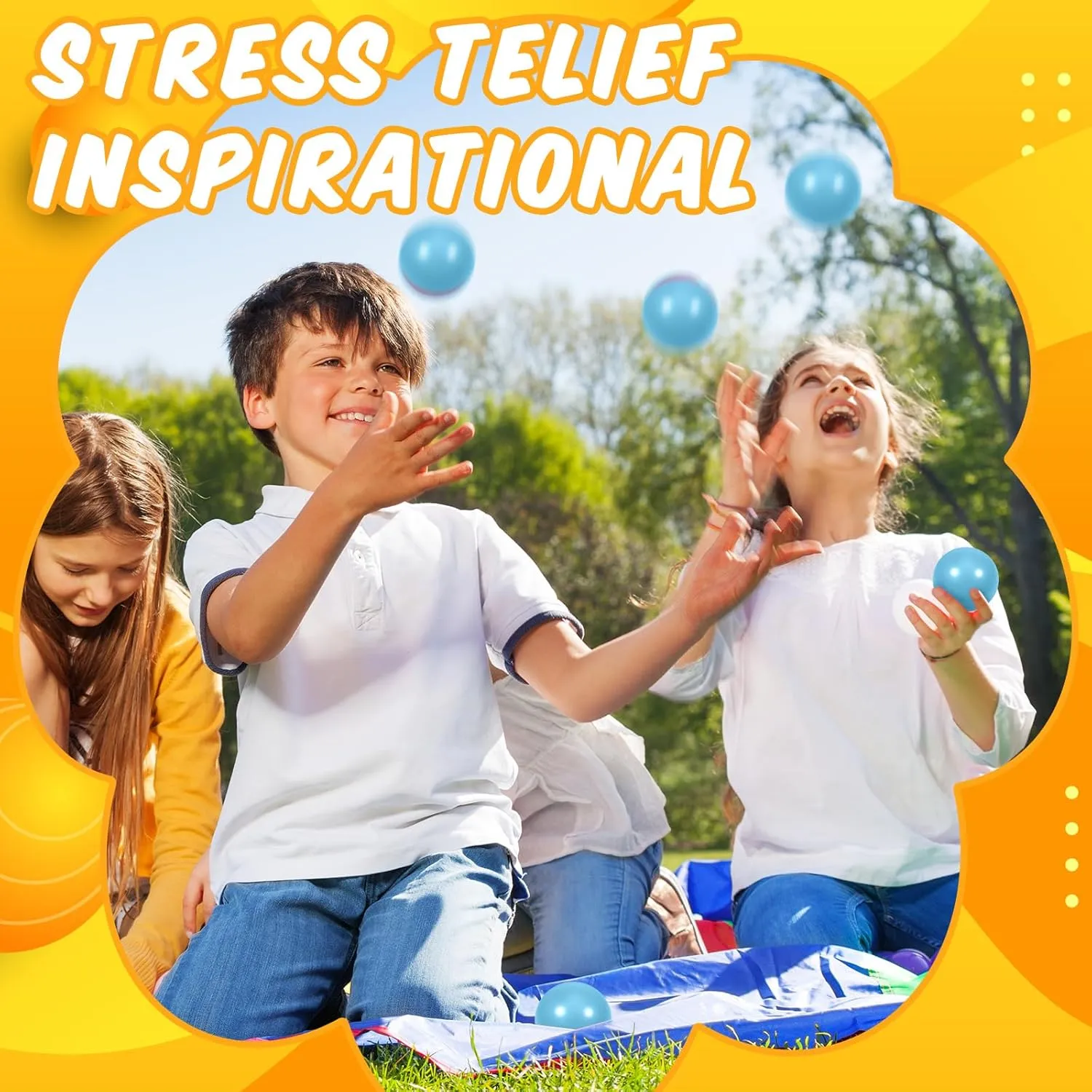 ADHD Autism ��Light Blue�� 12 Pcs Light Blue Foam Stress Ball Squeeze Stress Relief Balls for Kids and Adults Hand Exercise Sensory Relief indigestible Toys for Anxiety 