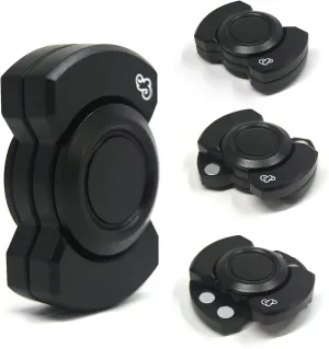 ADHD EDC Toys Cool Gadgets--Black Metal Fidget Toys Adults hardy 3 in 1-Slider/Spinning/Clicker Haptic Stress Relief Anxiety Autism 